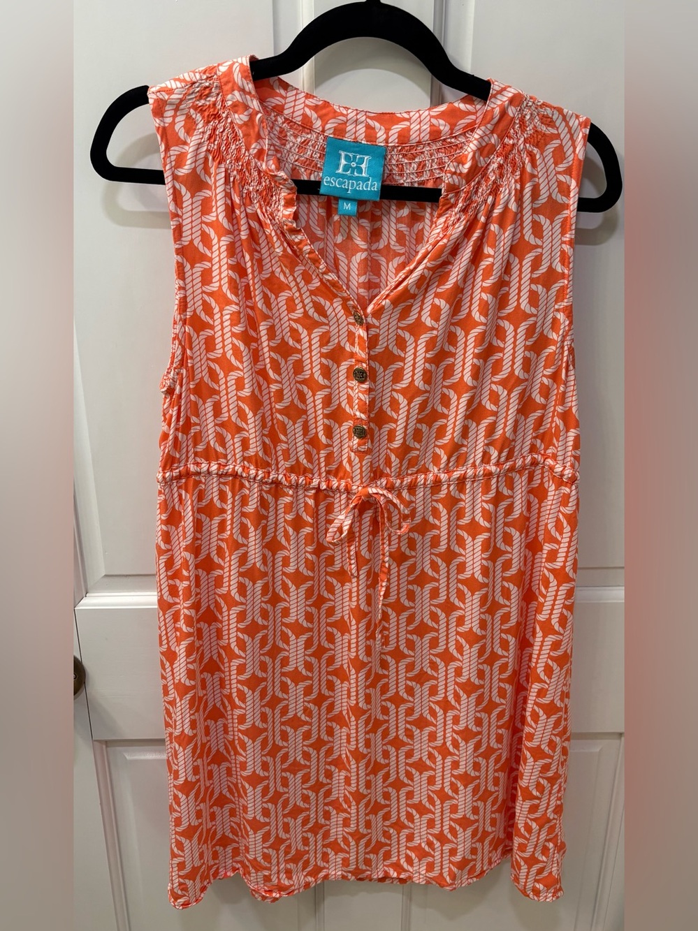 Escapada Beach Coverup, Medium, coral rope print Size